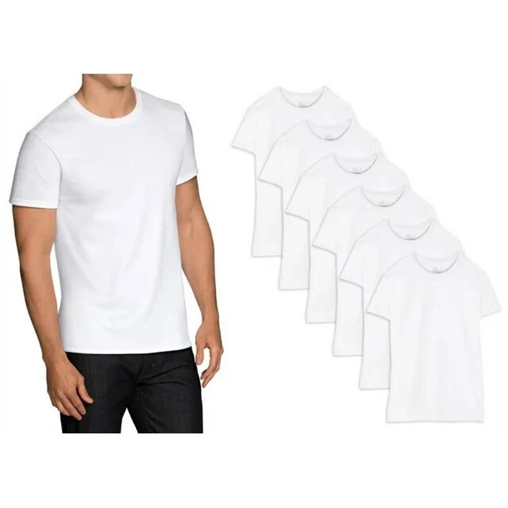 Fruit of The Loom White T-shirts 7- Pack Short Sleeve Tees Size XL 42-44 New